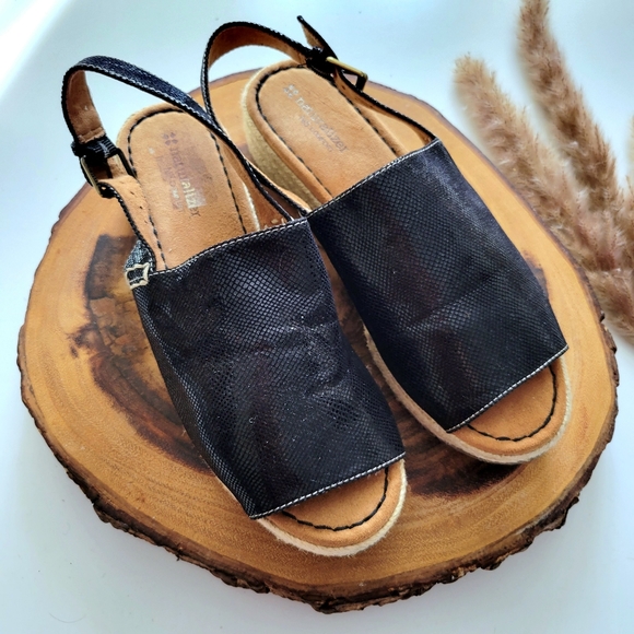 NATURALIZER | SLINGBACK ESPADRILLE PEEP TOE WEDGE HEEL SANDAL, 7.5 - Picture 4 of 9